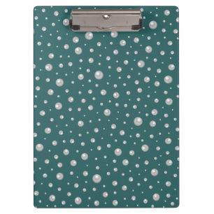 Carpeta De Pinza Patrón de perla en fondo azul verde transformador