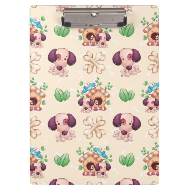Carpeta De Pinza Patrón de perro adorable  (Anverso)