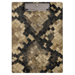 Carpeta De Pinza Patrón de piel de serpiente de oro y negro de lujo