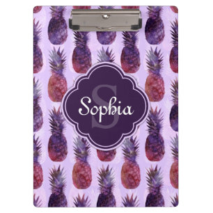 Carpeta De Pinza Patrón de piña de color de agua de moda