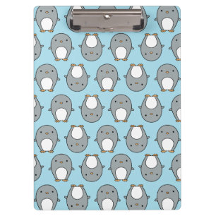 Carpeta De Pinza Patrón de pingüino azul bebé