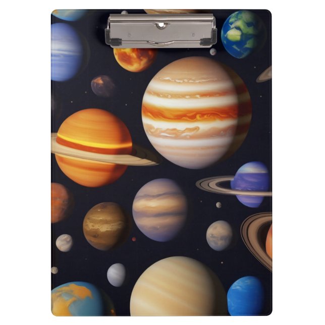 Carpeta De Pinza Patrón de planetas (Anverso)