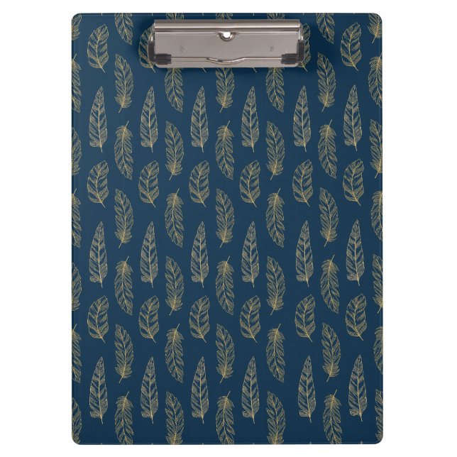 Carpeta De Pinza Patrón de plumas (Anverso)