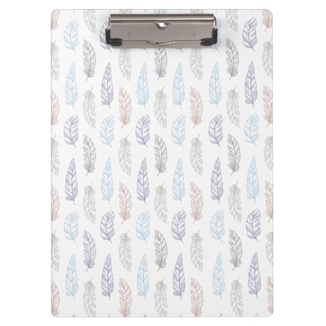 Carpeta De Pinza Patrón de plumas (Anverso)