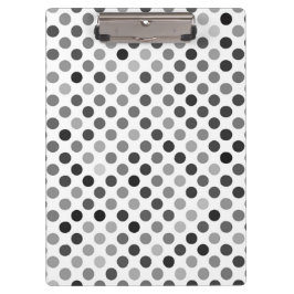 Carpeta De Pinza Patrón de puntos de polka monocromo (puntos blanco