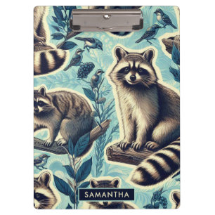 Carpeta De Pinza Patrón de Racoon Cuto