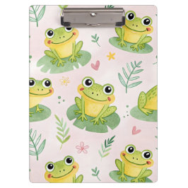 Carpeta De Pinza Patrón de ranas lindas