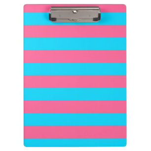 Carpeta De Pinza Patrón de rayas azules rosadas