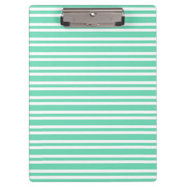 Carpeta De Pinza Patrón de rayas blancas aguamarina