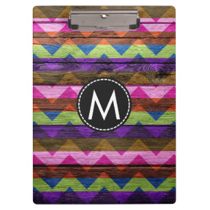 Carpeta De Pinza Patrón de rayas de chevron de madera pintada #7