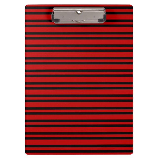 Carpeta De Pinza Patrón de rayas rojas y negras (Anverso)