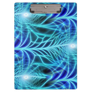 Carpeta De Pinza Patrón de repetición de fractal luminoso azul eléc