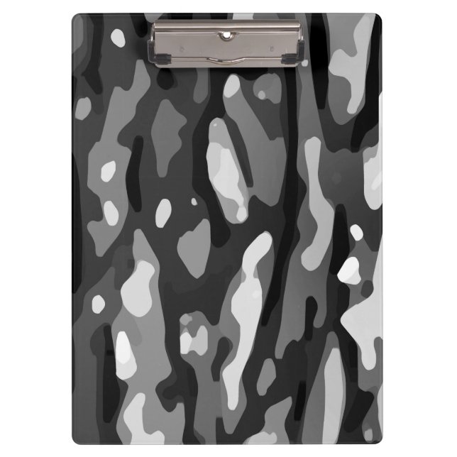 Carpeta De Pinza Patrón de resumen de camo gris blanco negro (Anverso)