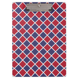 Carpeta De Pinza Patrón de rombo de arlequín de cuadros rojo azul b