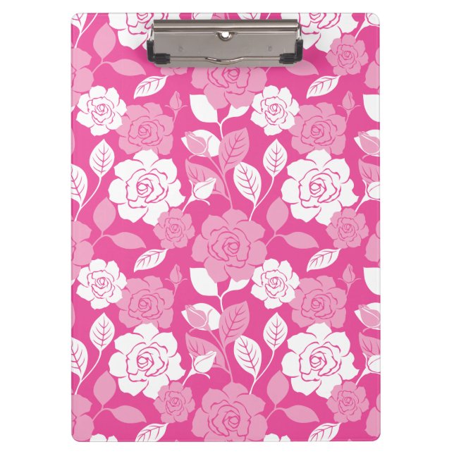 CARPETA DE PINZA PATRÓN DE ROSA (ROSA) (Anverso)