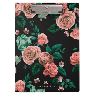 Carpeta De Pinza Patrón de rosas