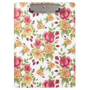 Carpeta De Pinza Patrón de rosas y capullos de rosa rojas y amarill