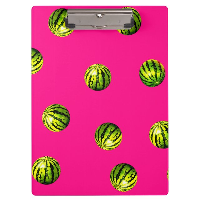 Carpeta De Pinza patrón de sandía rosa (Anverso)