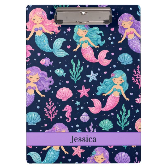 Carpeta De Pinza Patrón de Sirena Adorable (Anverso)