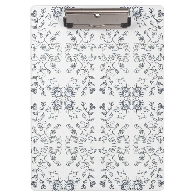 Carpeta De Pinza Patrón de Sol y Flores (Anverso)