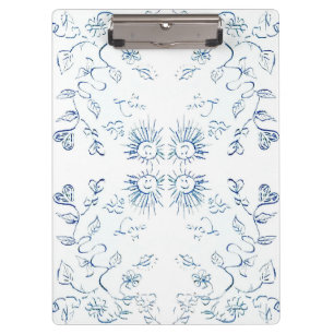 Carpeta De Pinza Patrón de Sol y Flores