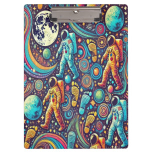Carpeta De Pinza Patrón de Spacewalk Astronauta colorido