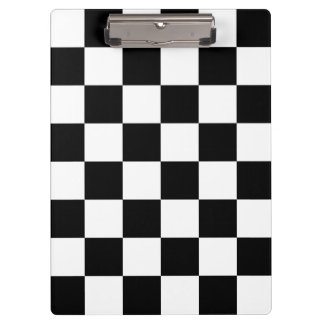 Carpeta De Pinza Patrón de tablero de ajedrez blanco y negro