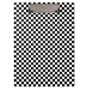 Carpeta De Pinza Patrón de tablero de cheques en blanco y negro