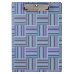 Carpeta De Pinza Patrón de tejido de rayas de color azul-gris