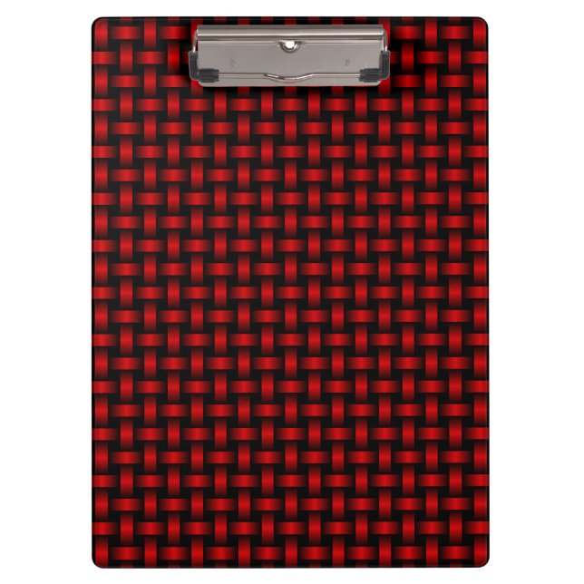 Carpeta De Pinza Patrón de Tejido Rojo Negro (Anverso)