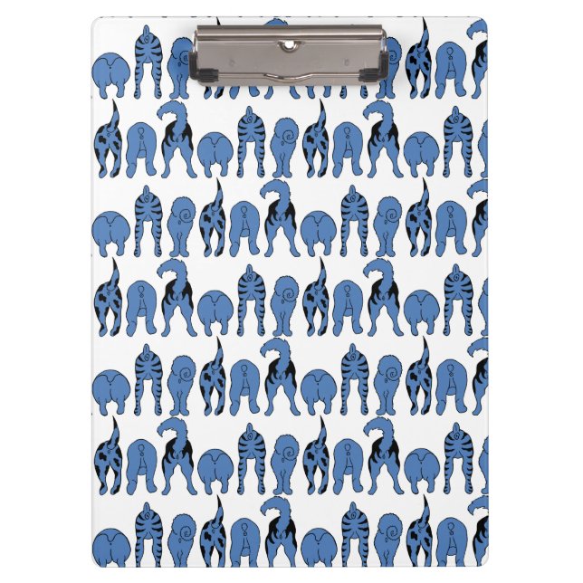 Carpeta De Pinza Patrón de Traseros de Perro Azul (Anverso)