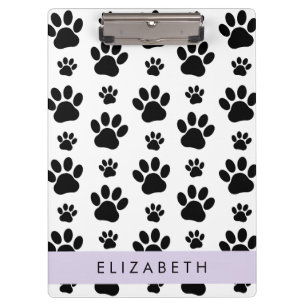Carpeta De Pinza Patrón de traza, garras de perro, negro y blanco,