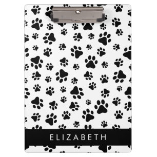 Carpeta De Pinza Patrón de traza, garras de perro, negro y blanco, 