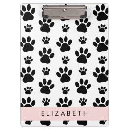 Carpeta De Pinza Patrón de traza, garras de perro, negro y blanco,