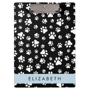 Carpeta De Pinza Patrón de traza, garras de perro, negro y blanco,
