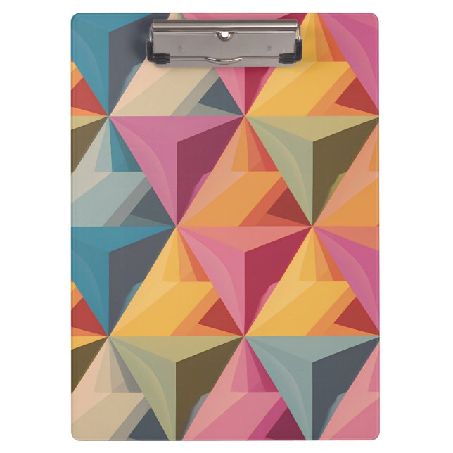 Carpeta De Pinza Patrón de triángulo geométrico audaz  (Anverso)