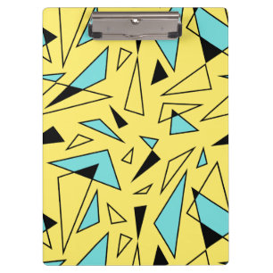 Carpeta De Pinza Patrón de triángulos - Amarillo y turquesa