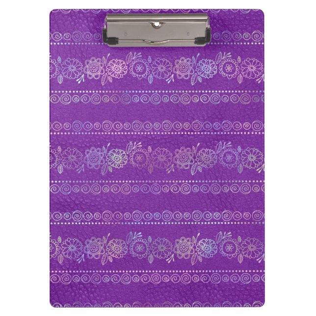 Carpeta De Pinza Patrón de Unicornio Bohemio Irisado (Anverso)