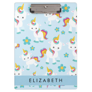 Carpeta De Pinza Patrón De Unicornios, Unicornios Cutos, Su Nombre