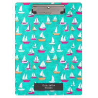 Patrón de veleros rosados y acuáticos