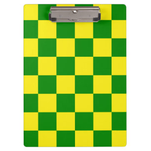 Carpeta De Pinza Patrón de verificación verde amarillo