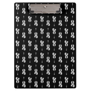 Carpeta De Pinza Patrón de violín - Blanco y negro