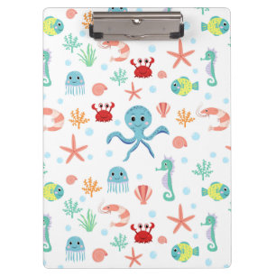 Carpeta De Pinza Patrón del mundo marino