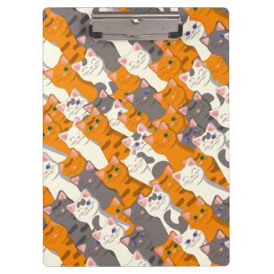 Carpeta De Pinza Patrón diagonal del gato negro jengibre