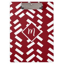 Carpeta De Pinza Patrón diagonal tachado rojo Minimalista, monogram