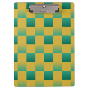 Carpeta De Pinza Patrón elegante de cuadros en verde y oro