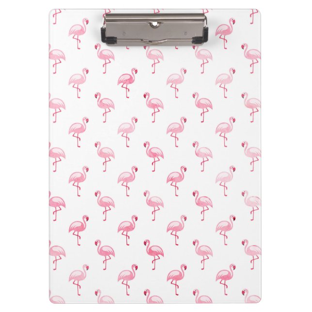 Carpeta De Pinza Patrón Flamingo Tropical Rosa de Guay en blanco (Anverso)