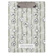 Patrón floral a rayas verde salvia personalizado