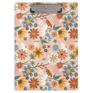 Carpeta De Pinza Patrón Floral Abstracto Pintado A Mano-23136