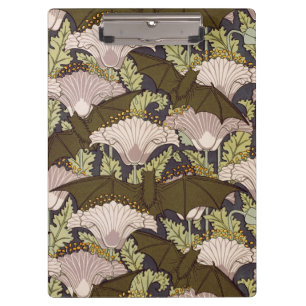 Carpeta De Pinza Patrón Floral Art Nouveau Antiguo de Murciélago y